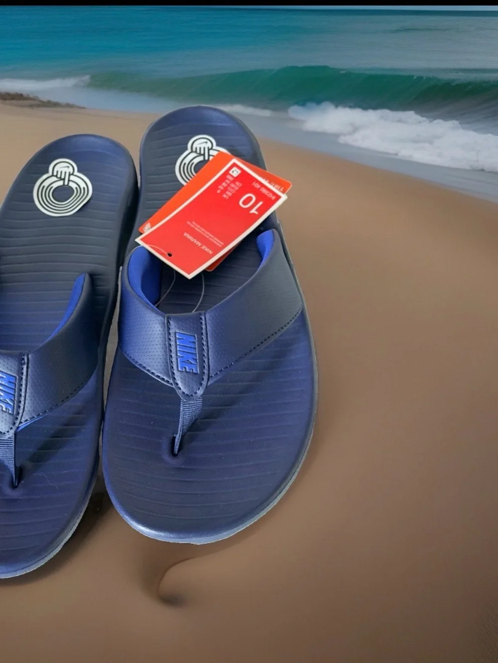 Nike Marina Men's Size 10 Flip-Flop Sandals. Midnight Navy Blue. New In Box